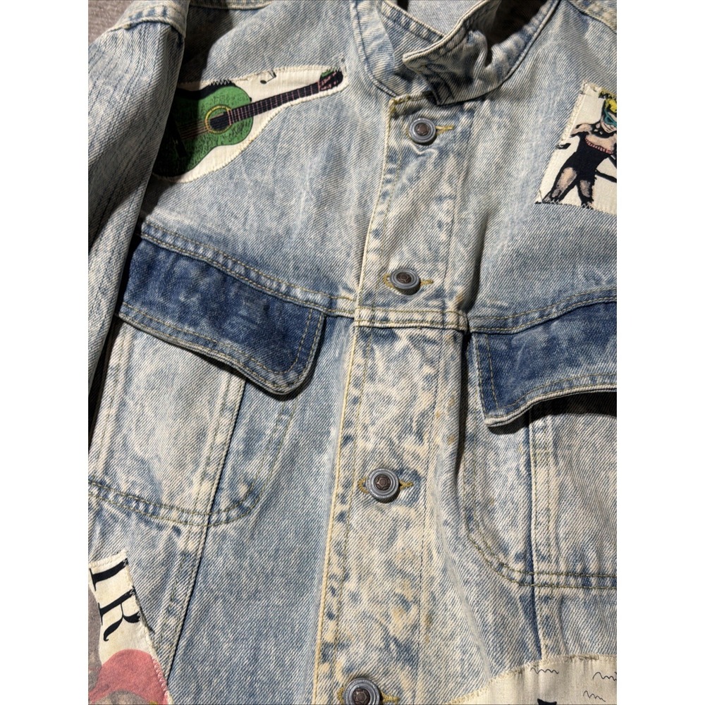 Vintage 80s Malibu USA Acid Wash Denim Jacket Size Medium - Picture 10 of 16